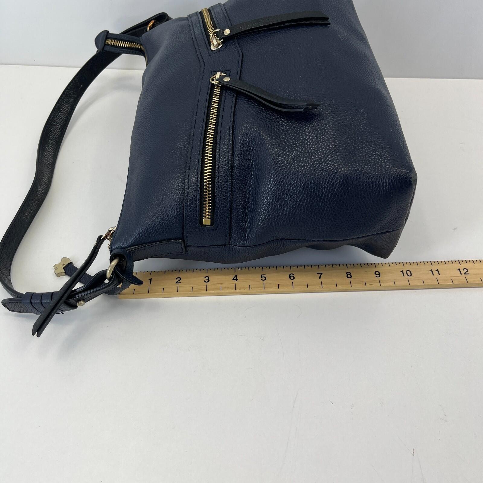 Radley Navy Blue Leather Shoulder Hand Bag 12" wide