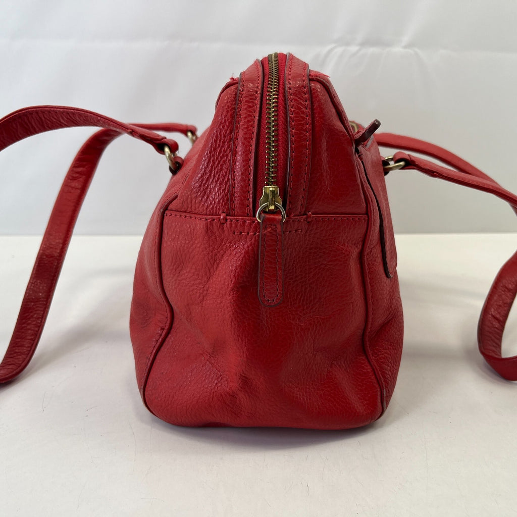 Genuine Vintage Radley Medium size Shoulder Bag Handbag Red Leather