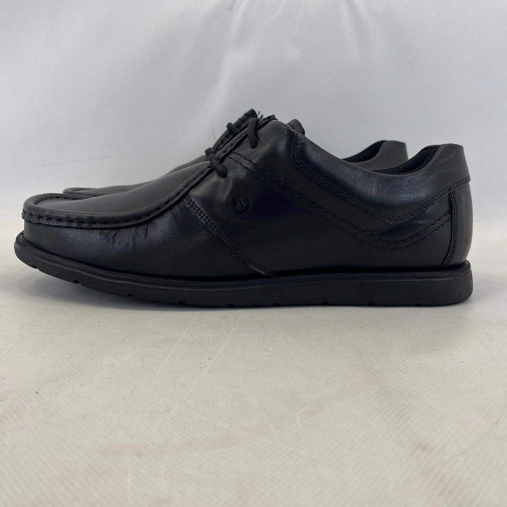 Pretty Green Waltham Lace Up Shoes Moccasin Loafers Mens Black Leather size 11.5