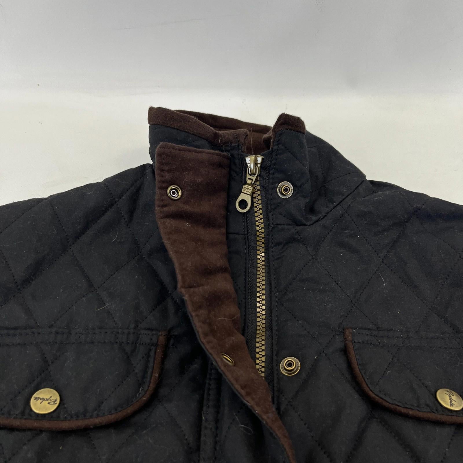 Rydale Quilted Wax Jacket UK Women's size 10 in Black with Belt