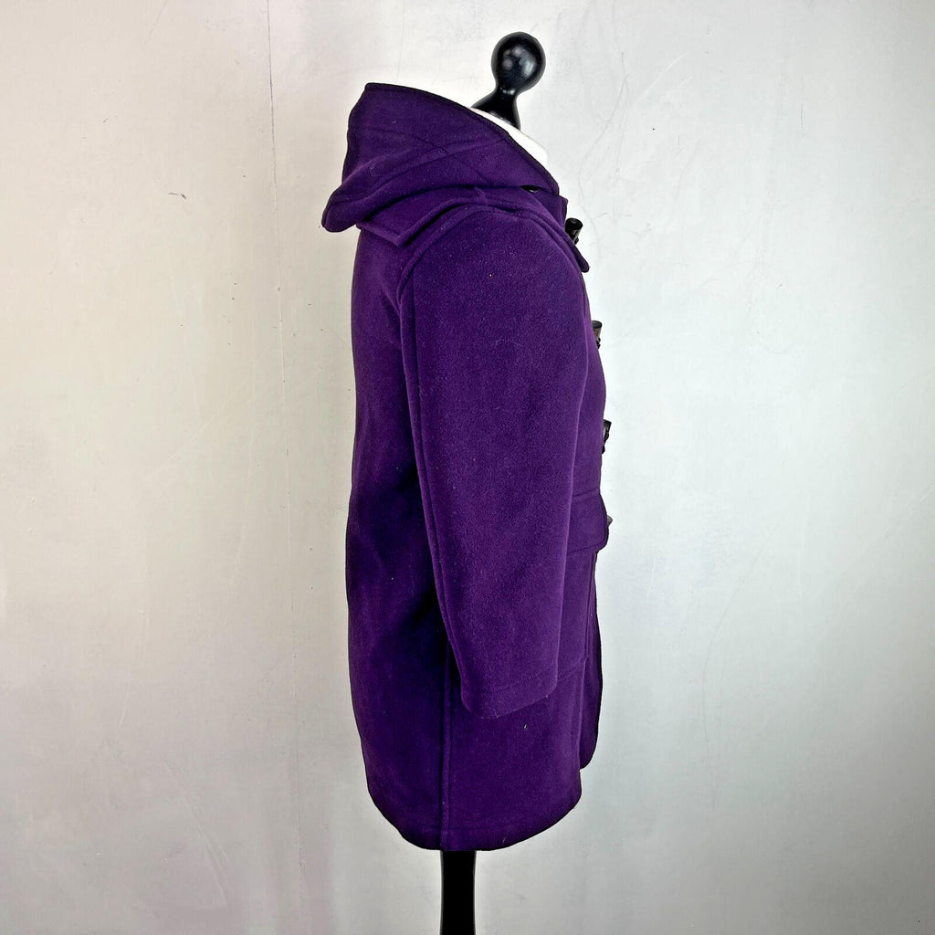 Genuine Gloverall Girls Wool Duffle Coat in Purple age 10 Years - Hooded Toggle
