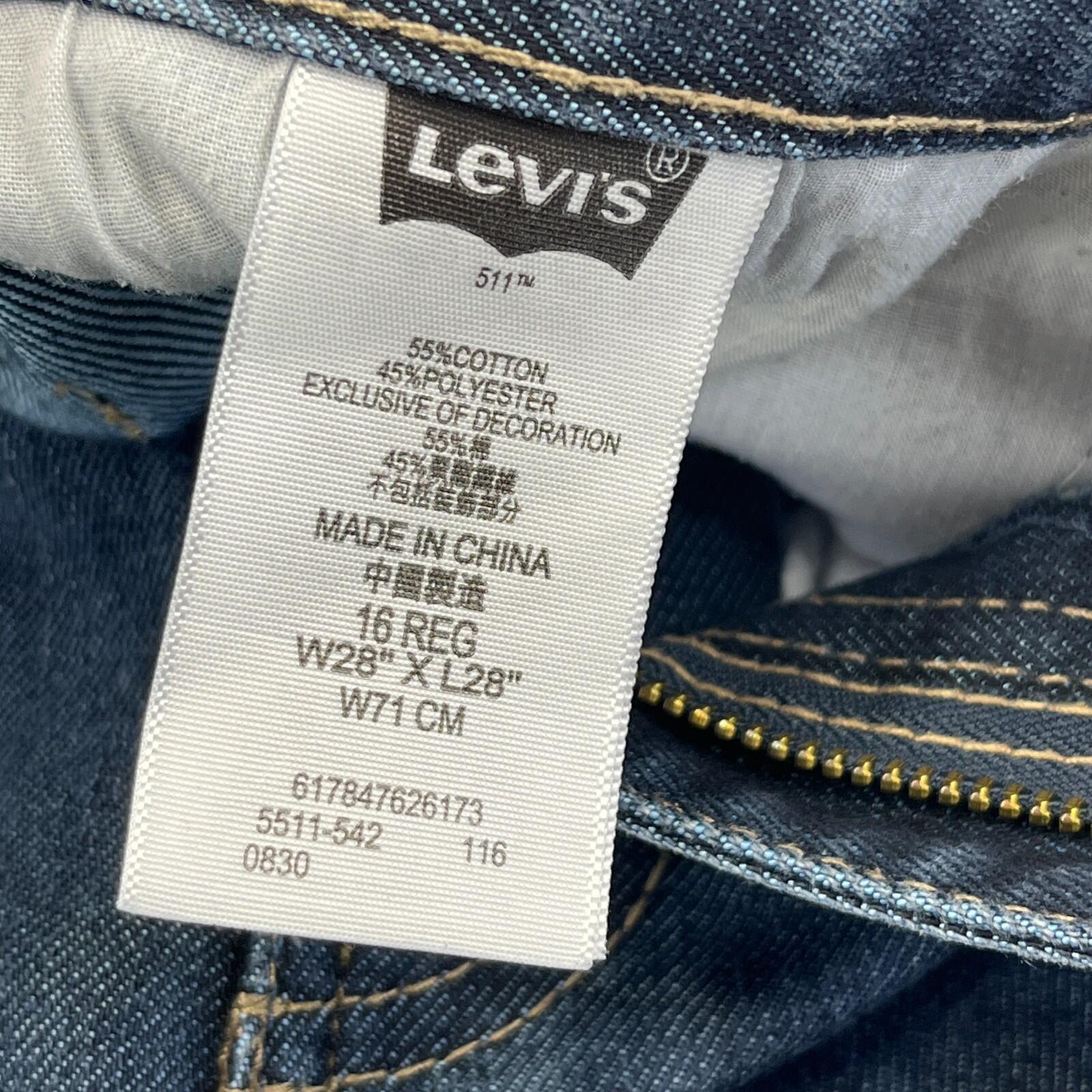 Levi’s 511 Slim Fit Jeans Women's W28" L28" Dark Blue Denim