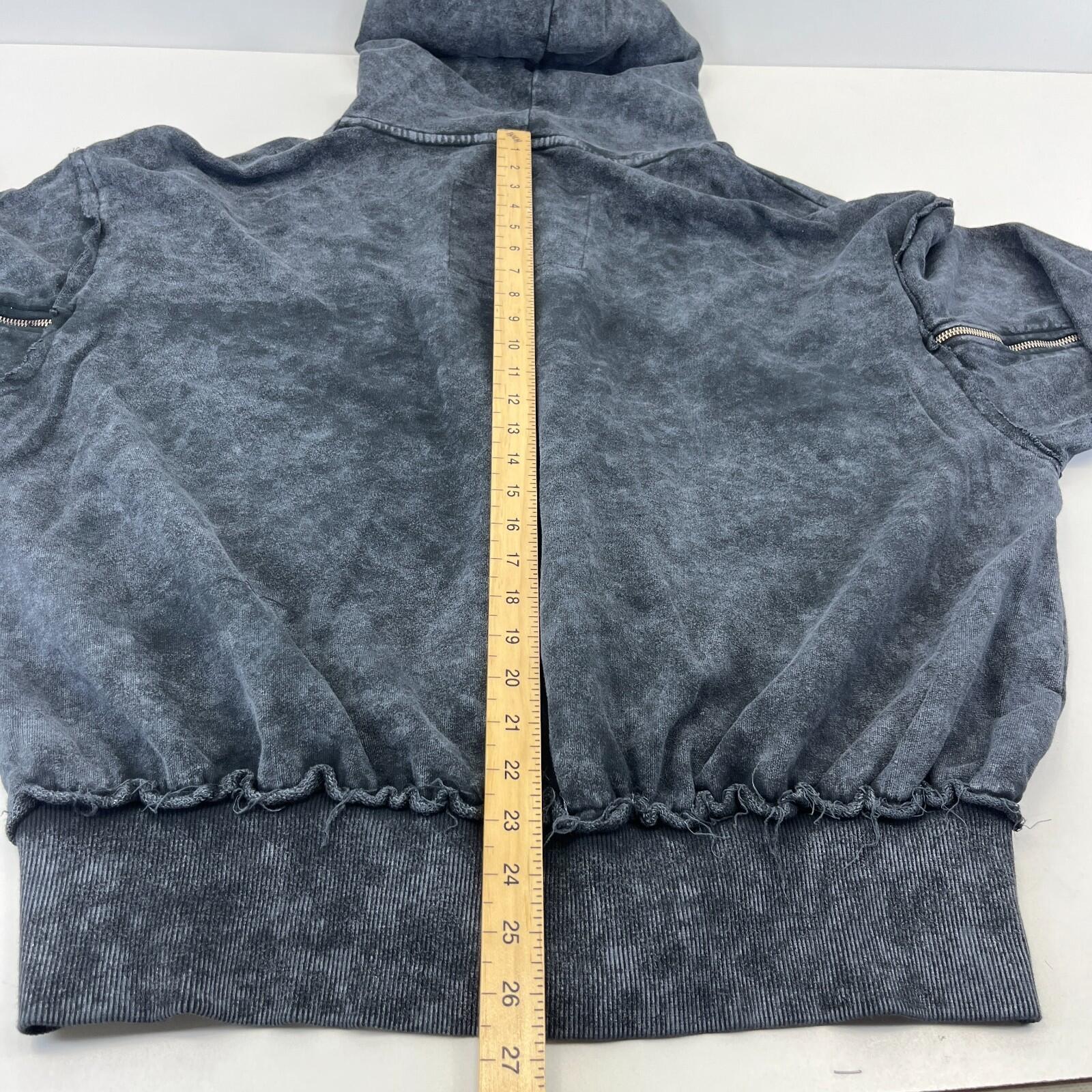 Drop Dead Distressed Look Grey Hoodie Zip Sleeves 100% Cotton Streetwear UK XL