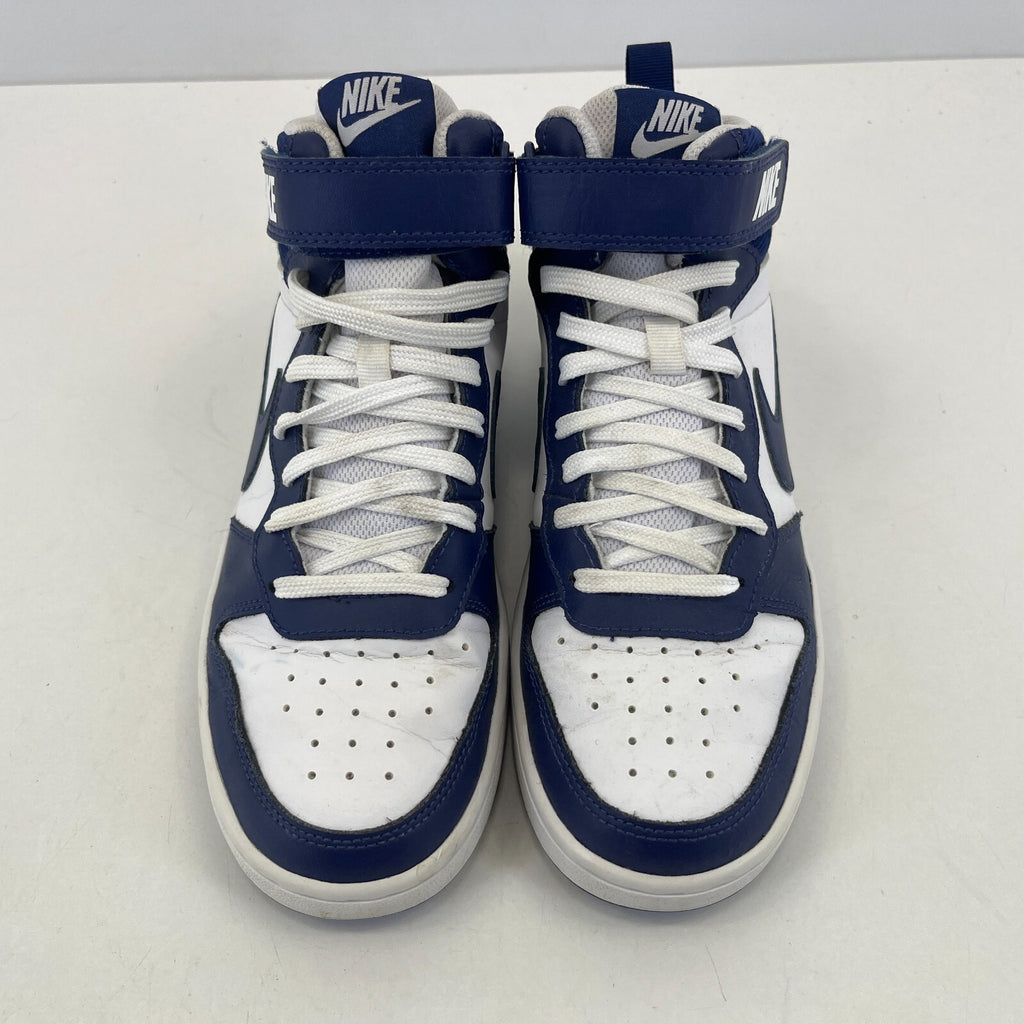 Nike Court Borough Mid 2 Trainers White Navy Blue Sneakers UK 5.5 EU 38.5 US 6Y