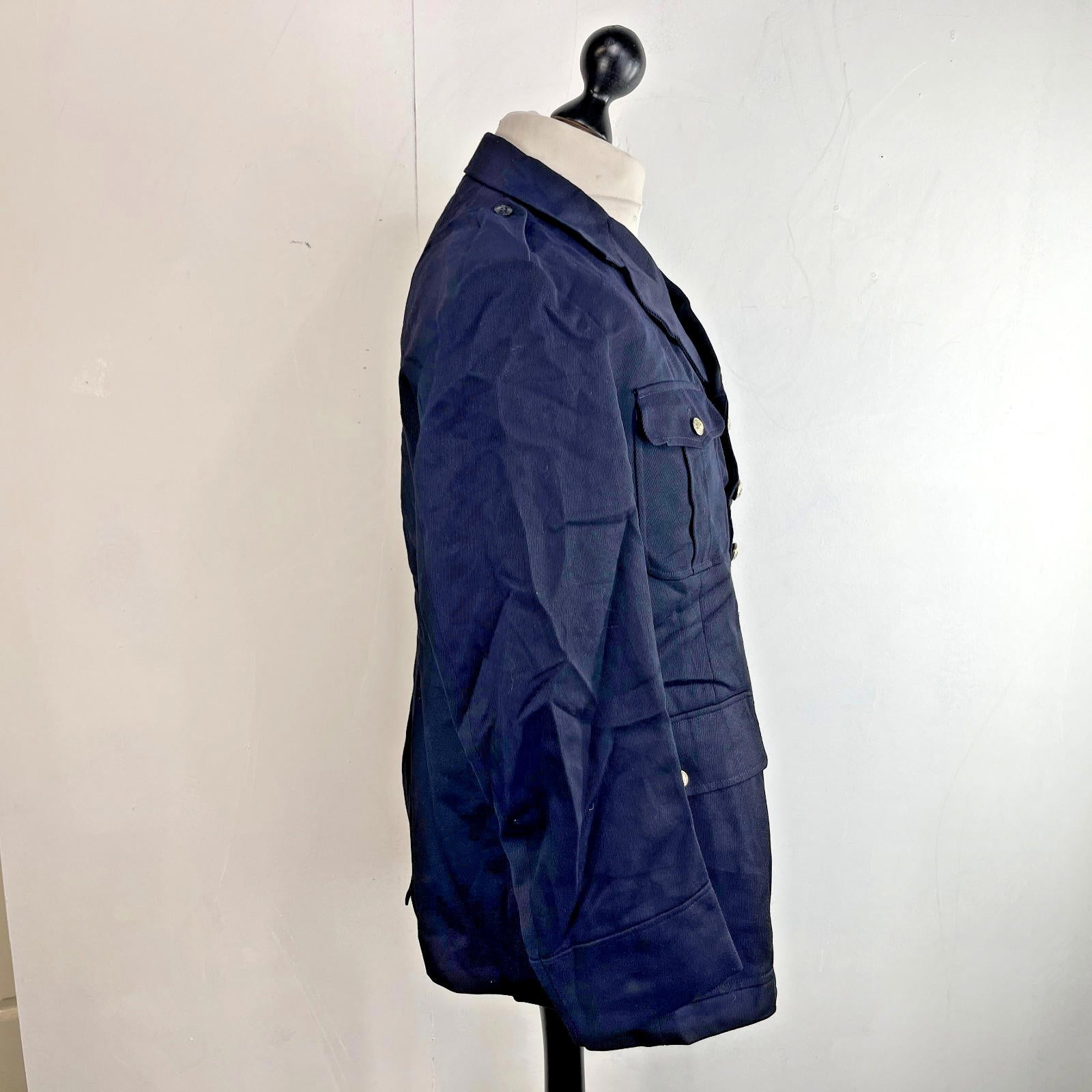Vintage French Military Dress Uniform Blazer Jacket in Black size Large