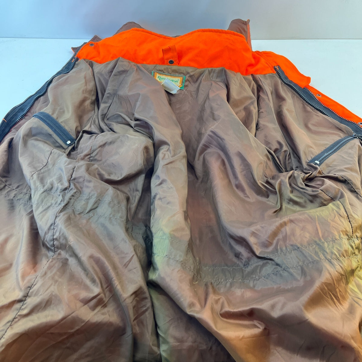 Remington Men's Jacket Coat Fluorescent Orange Waterproof Nylon Shooting Parka L