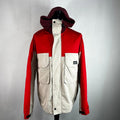 Levi's Waterproof Windbreaker Jacket Coat Mens size M Oversized Beige/Red Hooded