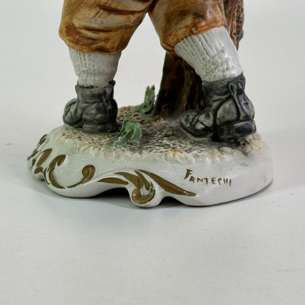Rare The Hunter Capodimonte Figure Mopping His Brow - Approx 10.5" - VGC