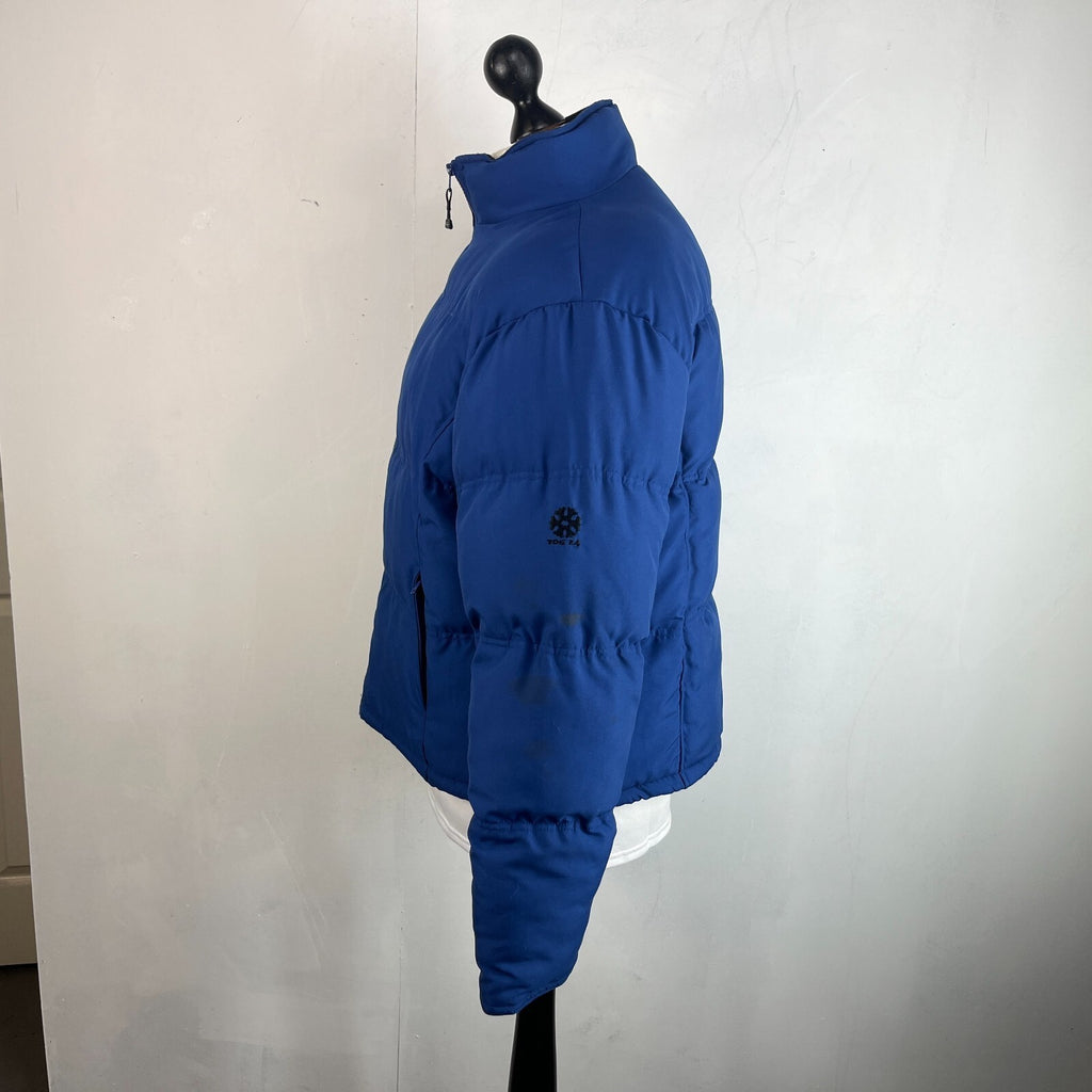 Tog 24 Boardwear Quilted Puffer Bomber Jacket in Blue size Large Ski Wear