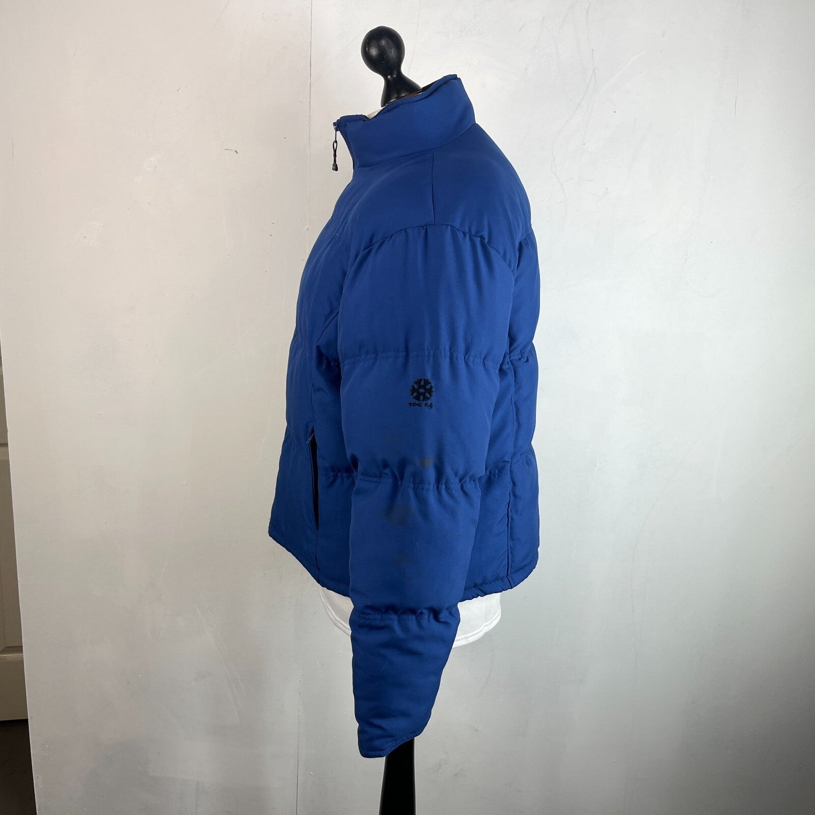 Tog 24 Boardwear Quilted Puffer Bomber Jacket in Blue size Large Ski Wear