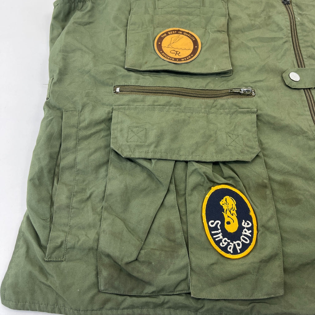 Khaki Green Men's Fishing Vest Gilet Hunting Shooting Multi Pocket size 2XL