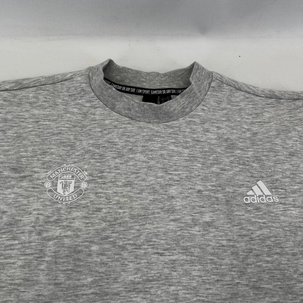 Manchester United Adidas Baggy Cropped Women's Sweatshirt Light Grey size Medium