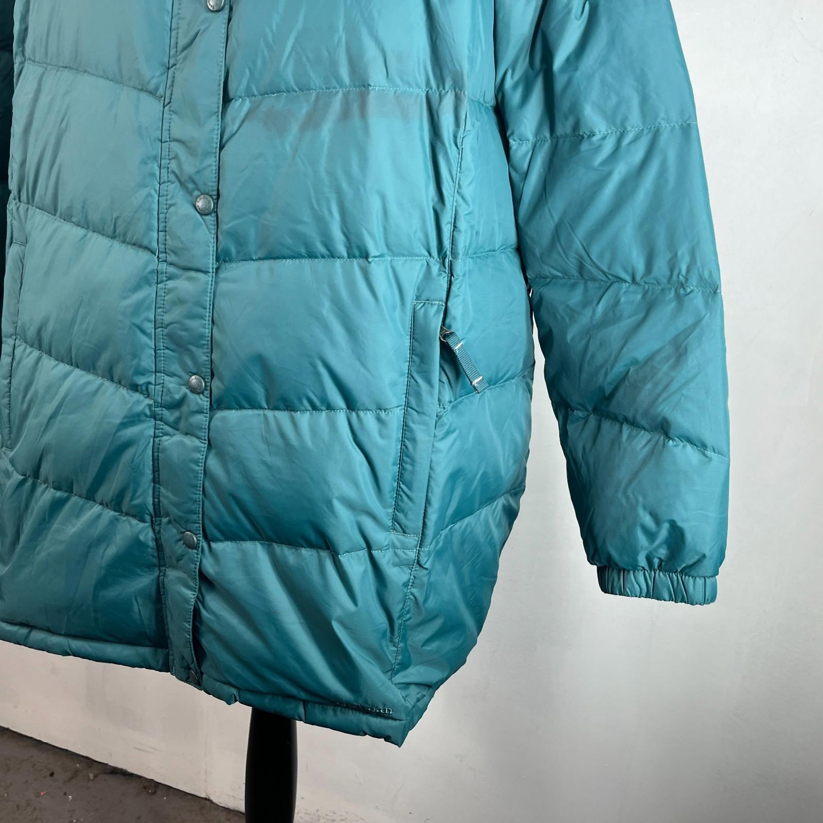 L L Bean Puffer Coat Women's Size 3XL (18) Green Hooded Goose Down Insulated