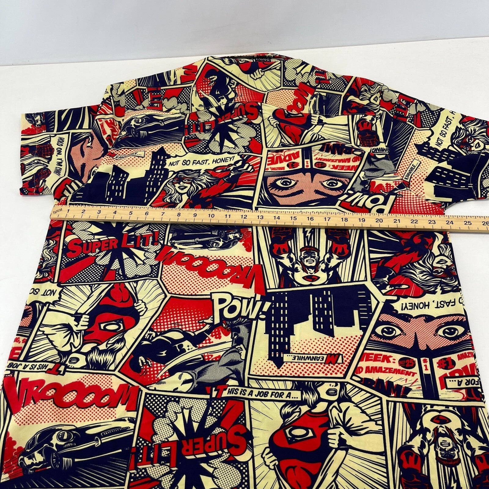 Oh Snap! Drill Clothing Co Shirt Men's size XL 90s Comic Pop Art Button-Up