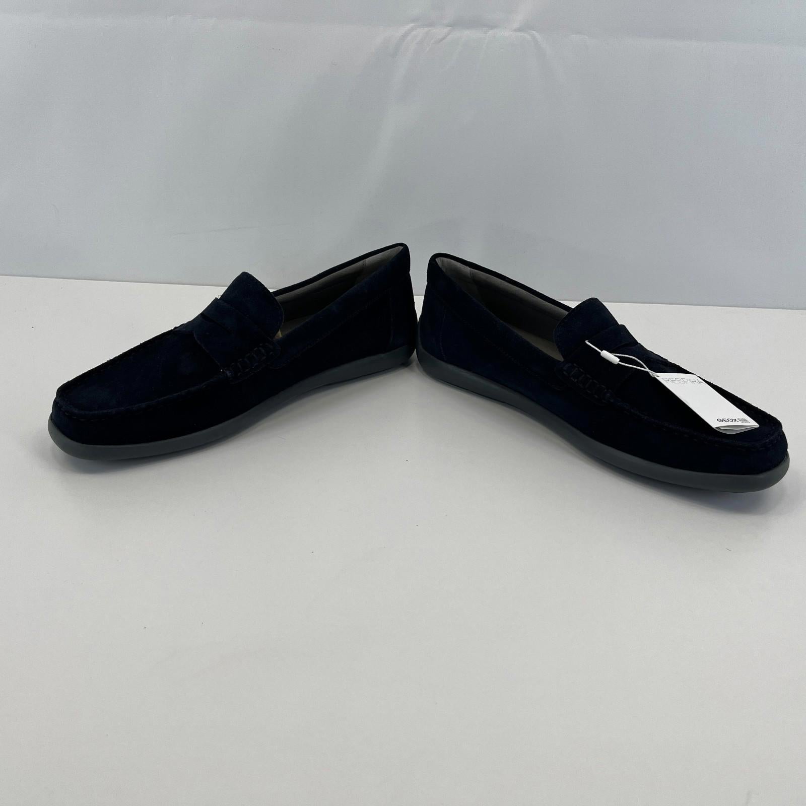 Geox Men's U Devan A Suede Moccasin Loafers Navy Blue size UK 9  EU 43