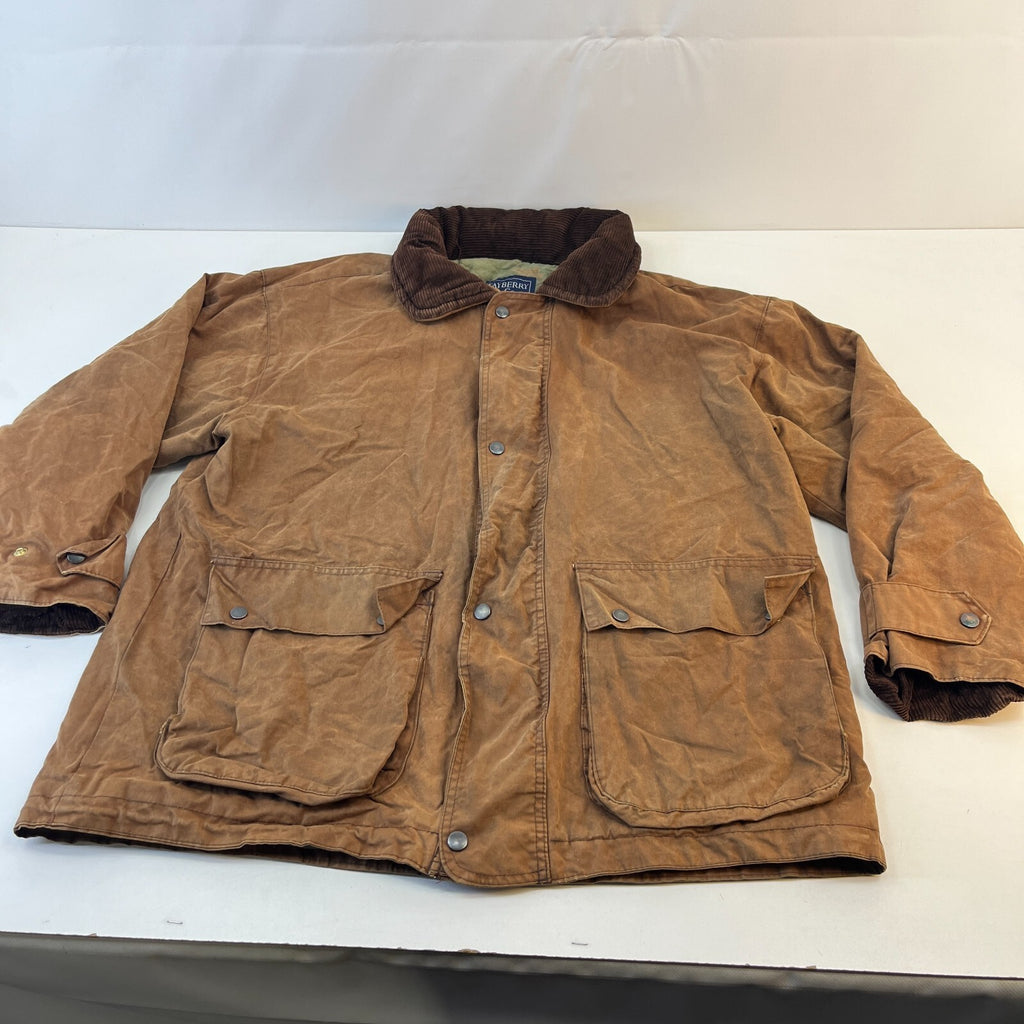Tayberry & Co Wax Jacket Mens UK L Distressed Look Brown Insulated Coat England