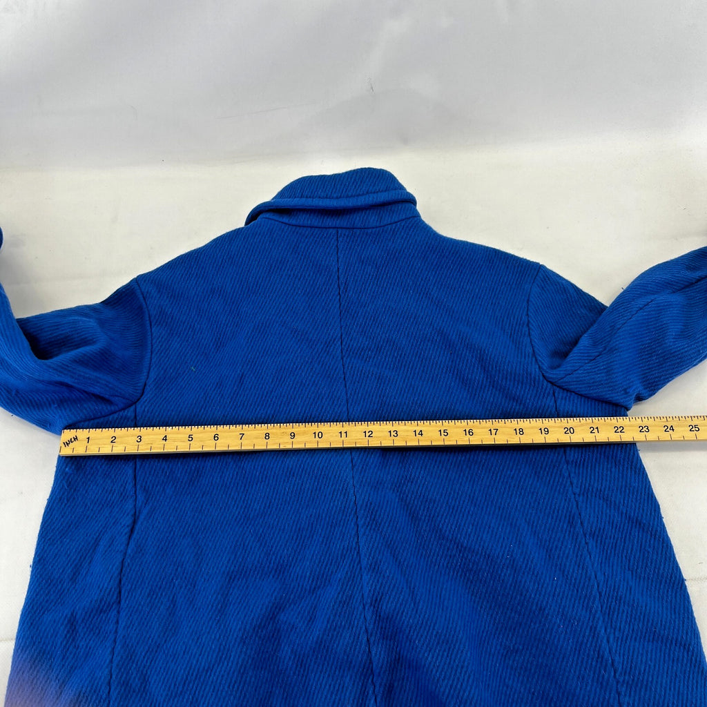 Hobbs Royal Blue Wool Blend Coat Jacket size 16 Single Button Front