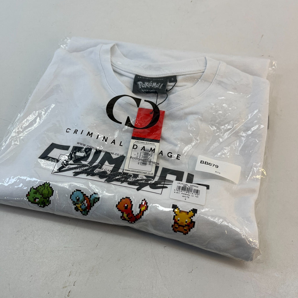 Criminal Damage Limited Edition Pokemon Sweatshirt White size Small - New