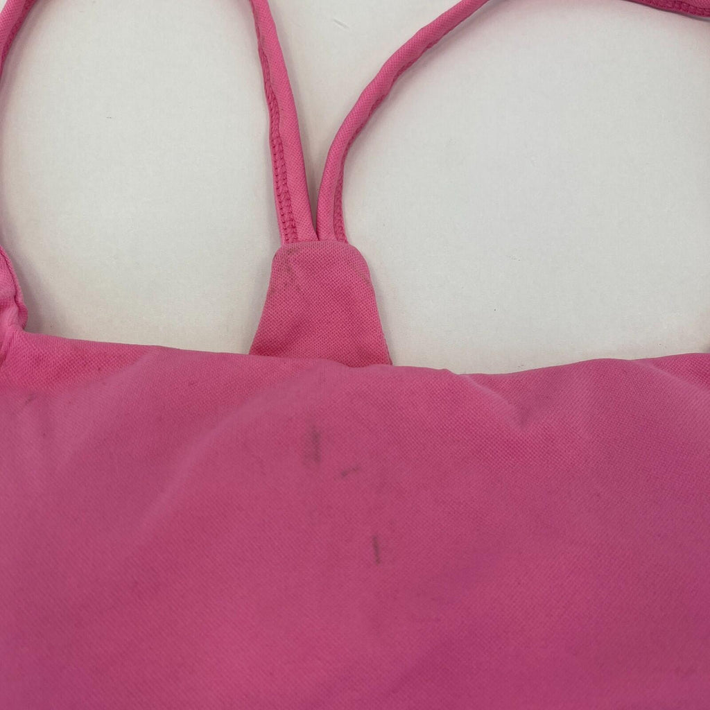 Sweaty Betty Foundation Seamless Padded Yoga Bra Navy Pink SB5849 size L  UK 14