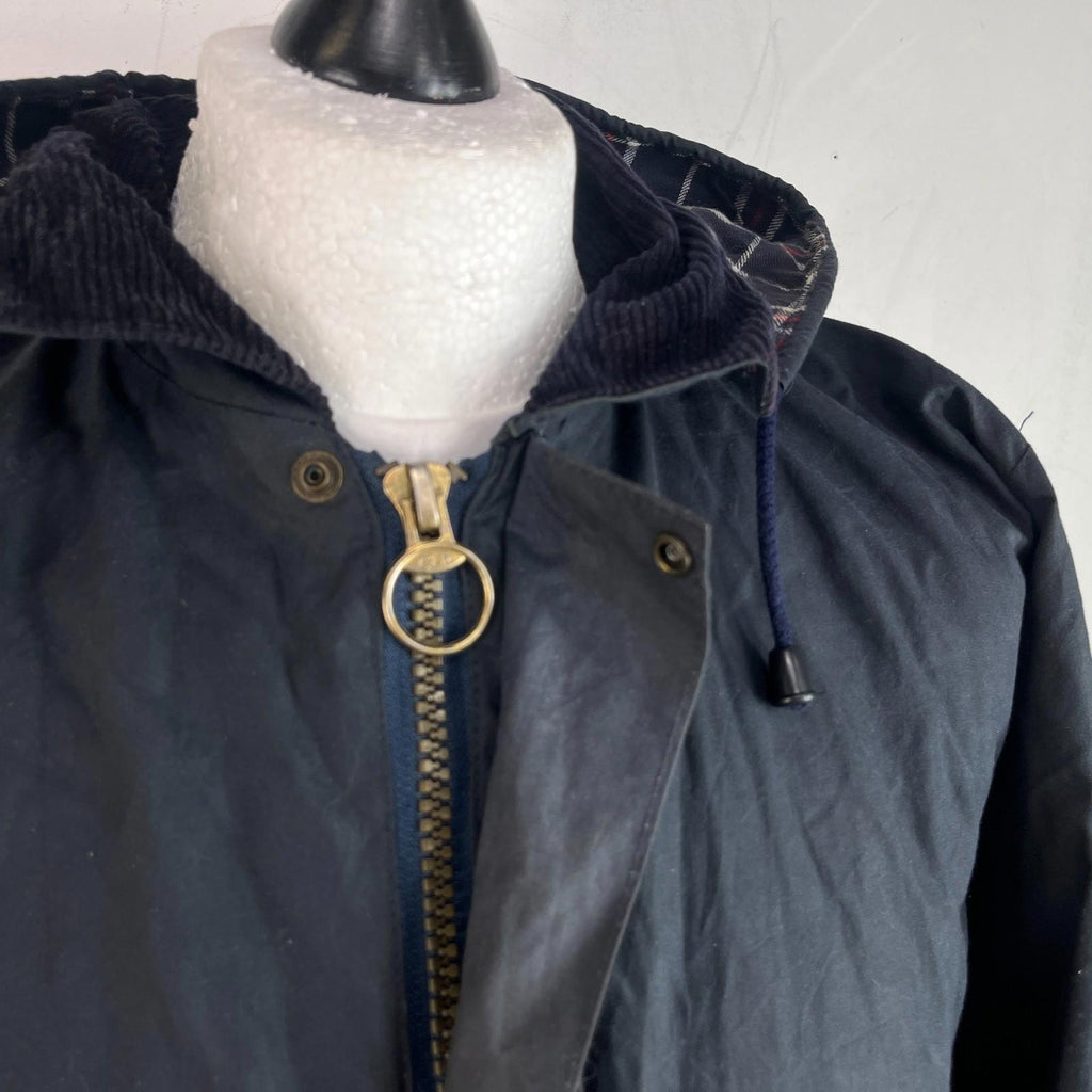 Royal Spencer Mens Wax Hunting/Farming Jacket in Black with Hood size 54 (L)