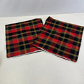 2x RSW 100% Cotton Cushion Pillow Covers Red/Black/Yellow Tartan 38cm x 38cm