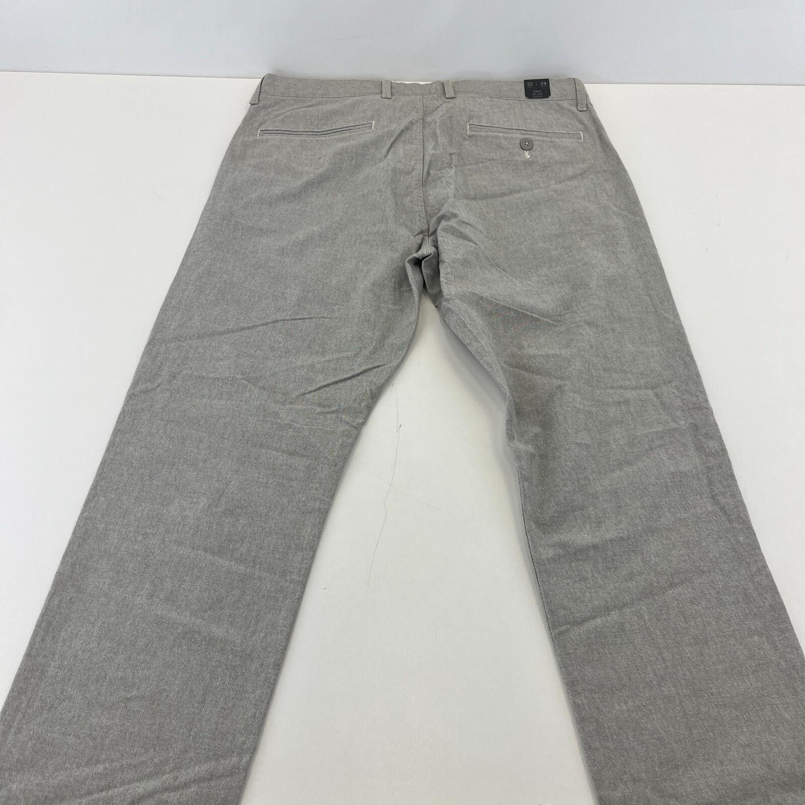 J Crew 484 Slim Fit Stretch Chino Trousers Light Grey W32" L34" New with Tags