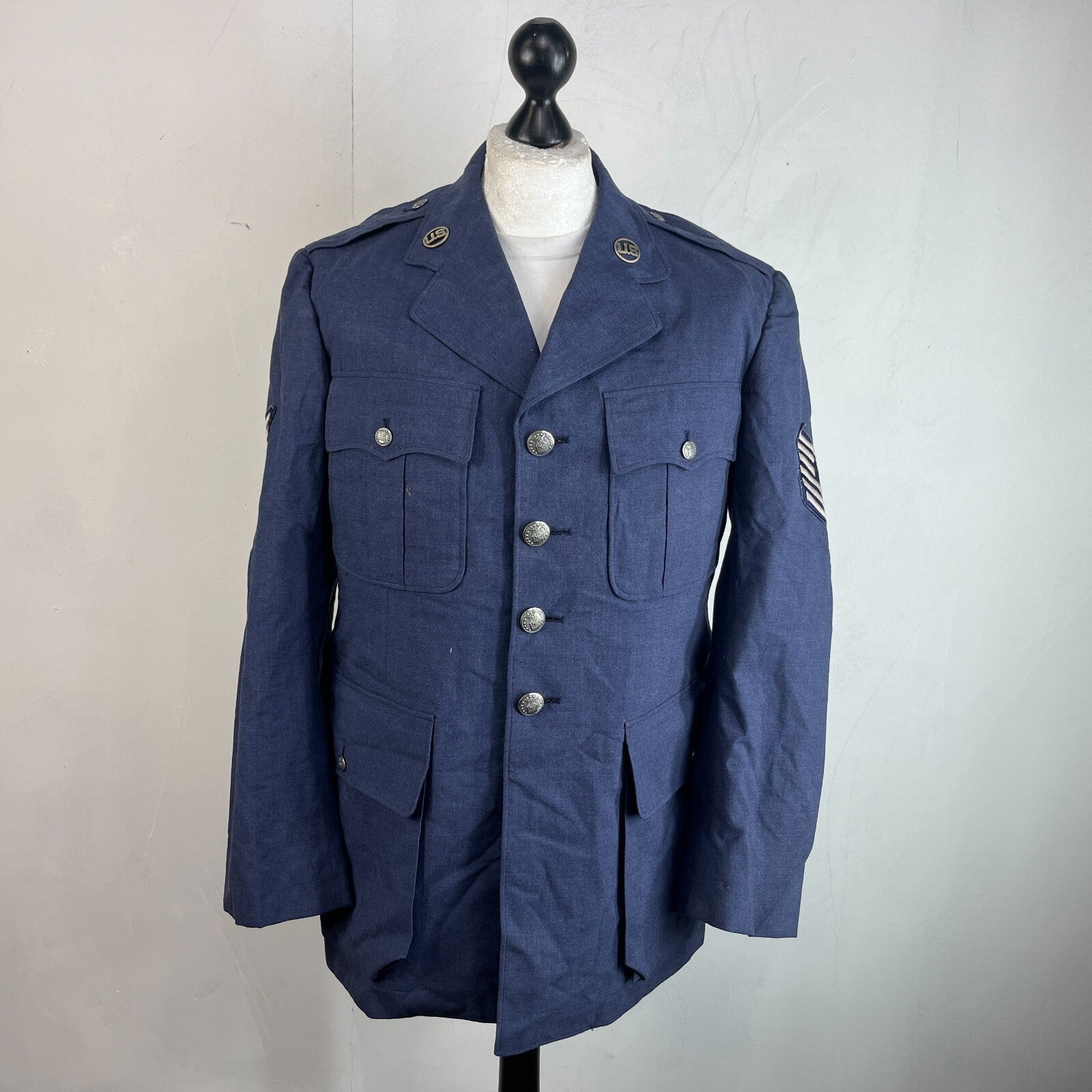 USAF Air Force Military Tropical Dress Uniform Blazer Jacket in Blue size 42R