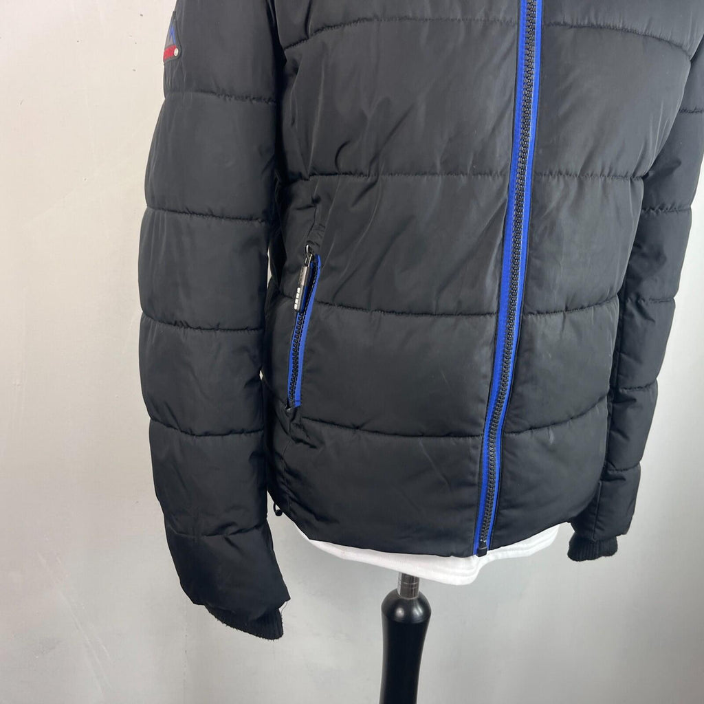 SuperDry Sports Puffer Jacket in Black size Medium - Hooded Insulated