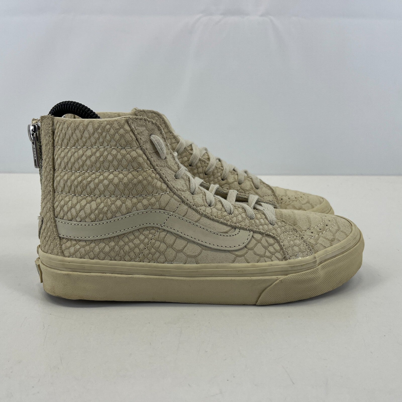Vans Classic Hi Top Beige Suede Snake Pattern size UK 3.5 EU 36