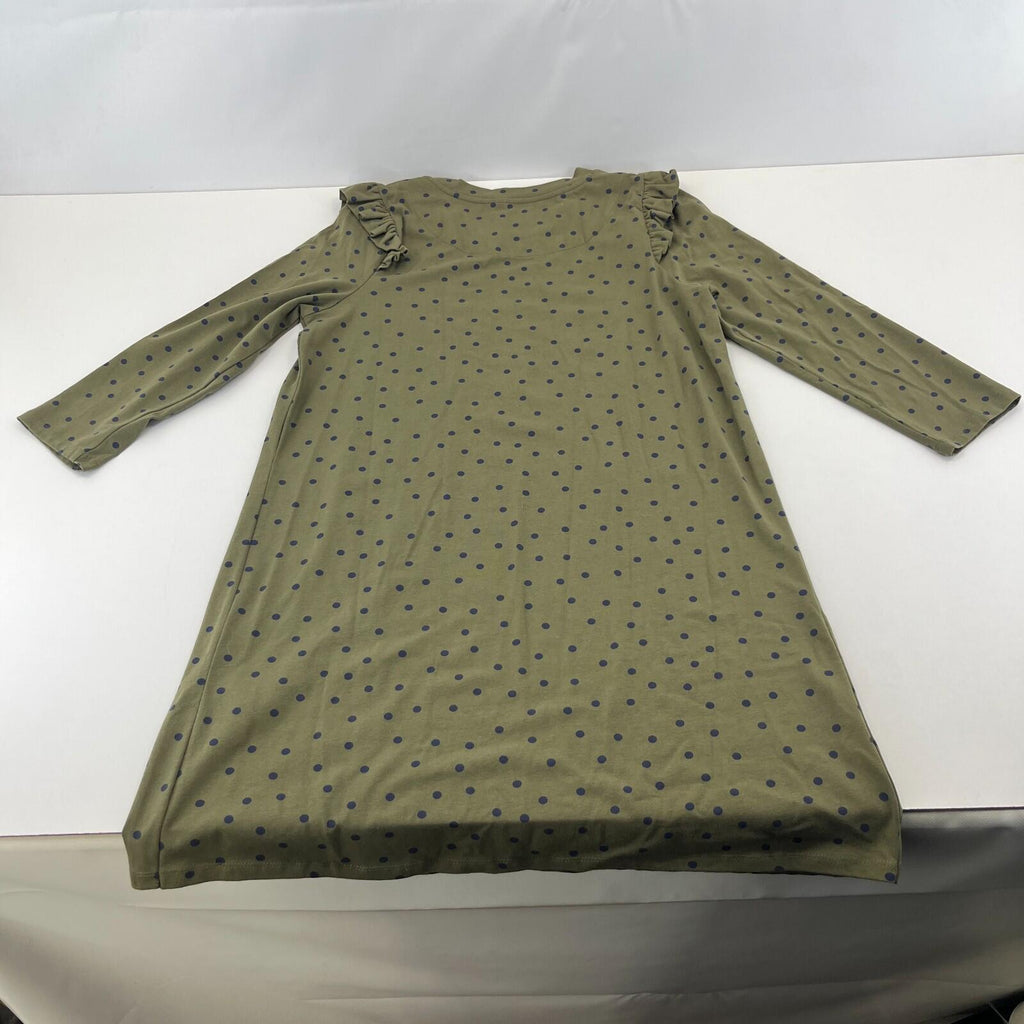 Joules Khaki Green 3/4 Sleeve Casual Dress size 14 Polka Dot