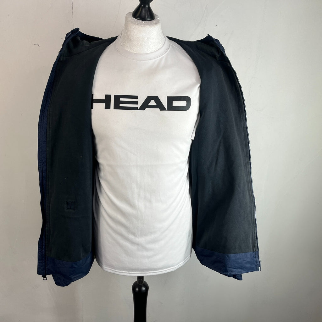 Nike Sportswear Jacket Men's size M Navy Blue Windrunner Windbreaker Hood Lined