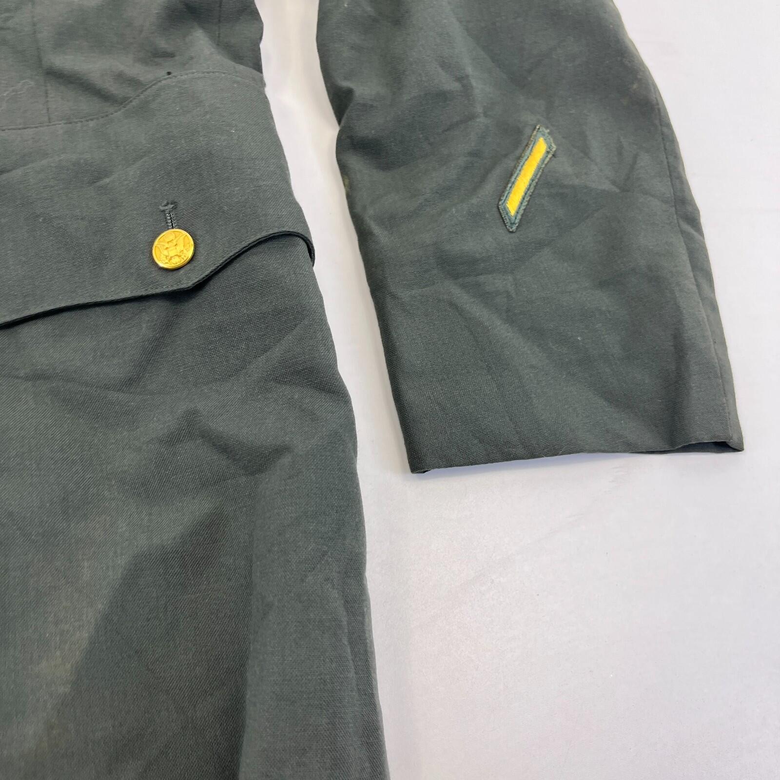 US Army Military Issued AG44 Uniform Jacket Blazer Green with Badges size 36R