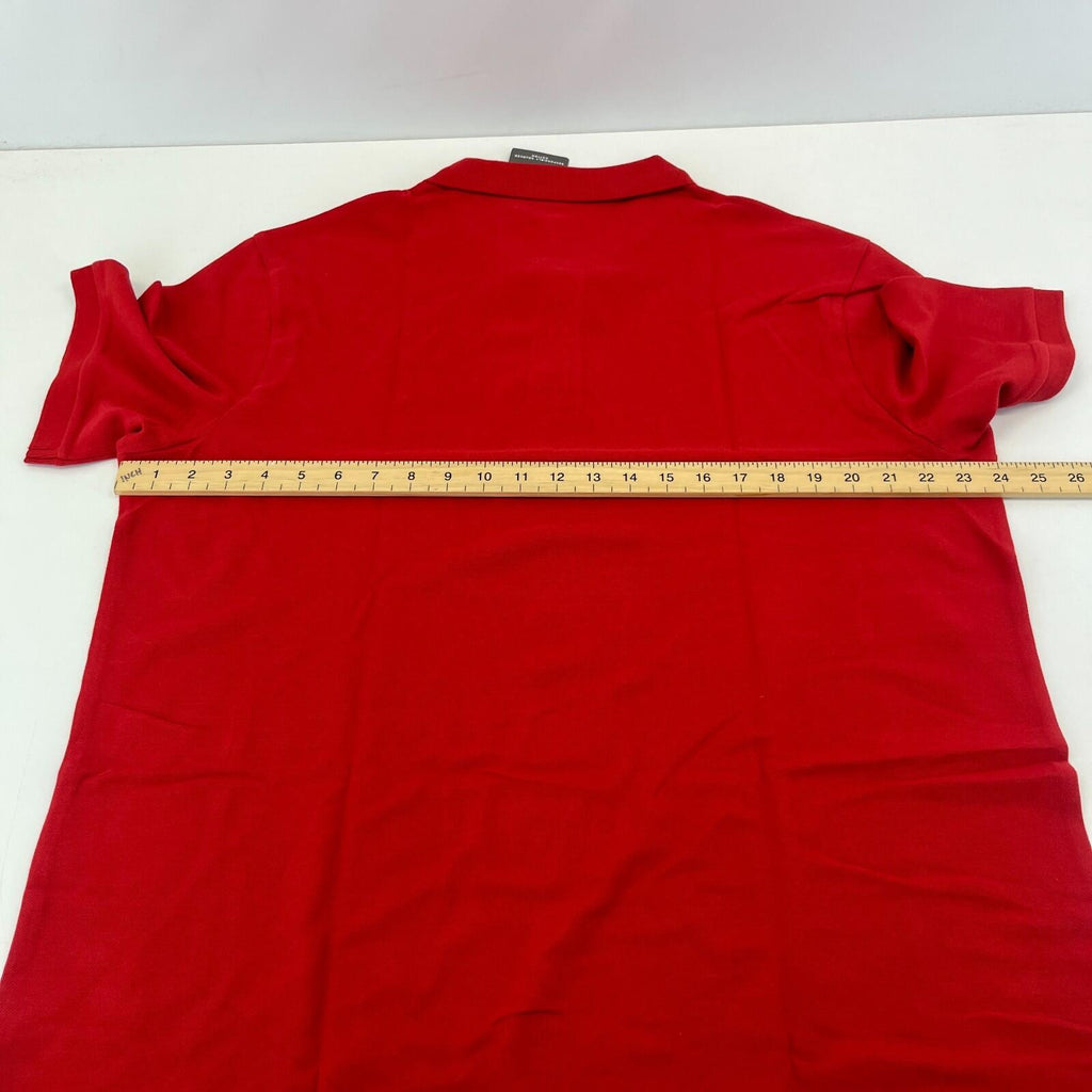 M&S Mens Red Short Sleeve 100% Cotton Polo Shirt Top size XL Regular Fit