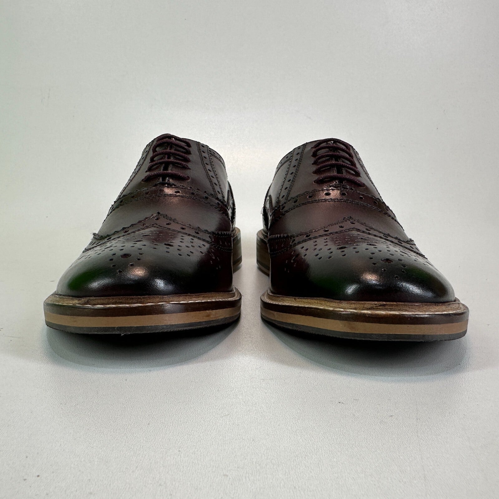 Ikon Buster Brogues Shoes Deep Oxblood Red Smart Casual Lace Up size 6 - NEW