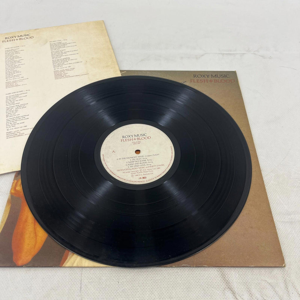 Roxy Music Brian Ferry Flesh + Blood 12" Vinyl LP Album 1980 EX/G