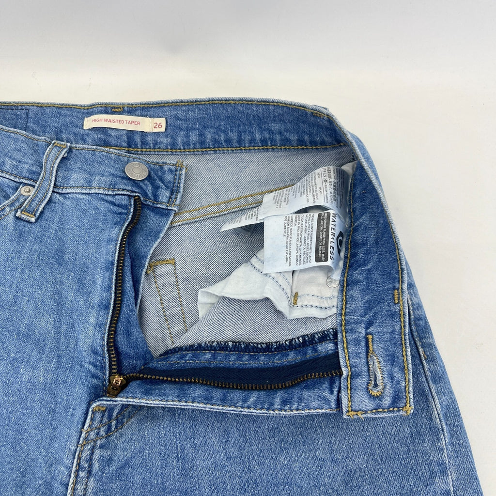 Levi's High Waisted Taper Jeans W26" L27" Levi Strauss Blue Denim