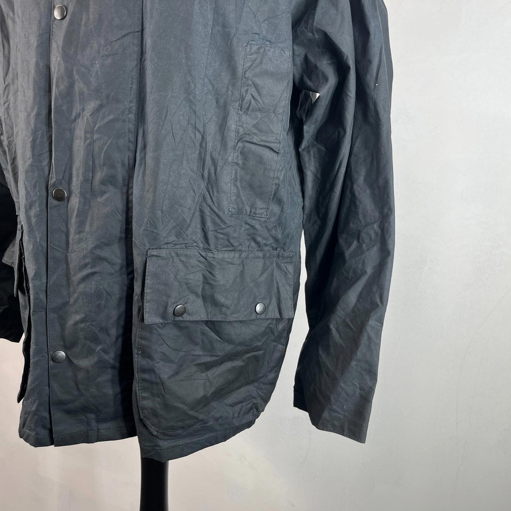 Miller & Simons Wax Jacket in Black UK size S - Waxed Cotton Raincoat