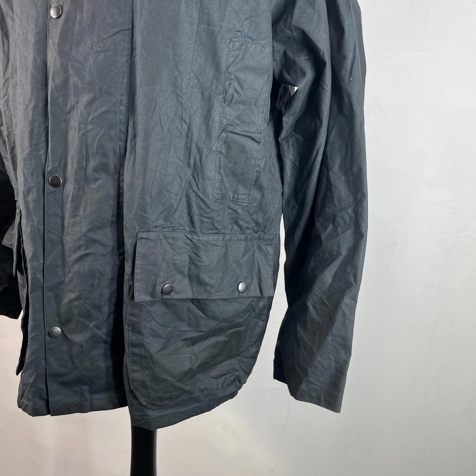 Miller & Simons Wax Jacket in Black UK size S - Waxed Cotton Raincoat