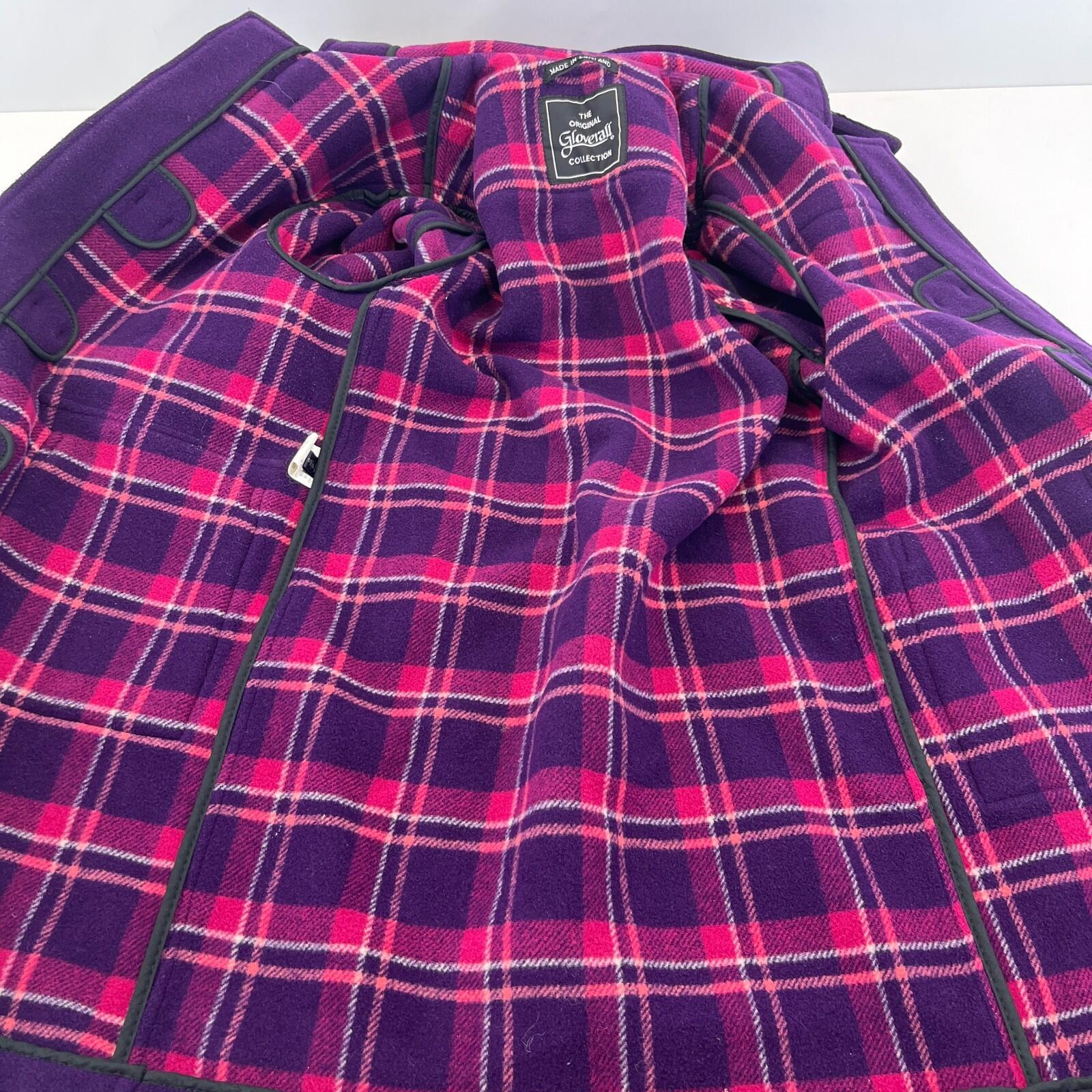Genuine Gloverall Girls Wool Duffle Coat in Purple age 10 Years - Hooded Toggle