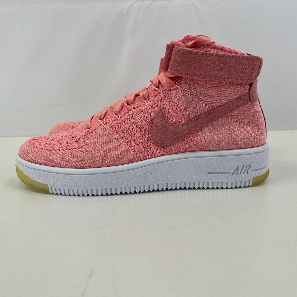 Nike Air Force One 1 Flyknit Hi Top in Salmon Pink size UK 6 EU 40 - 818018-802