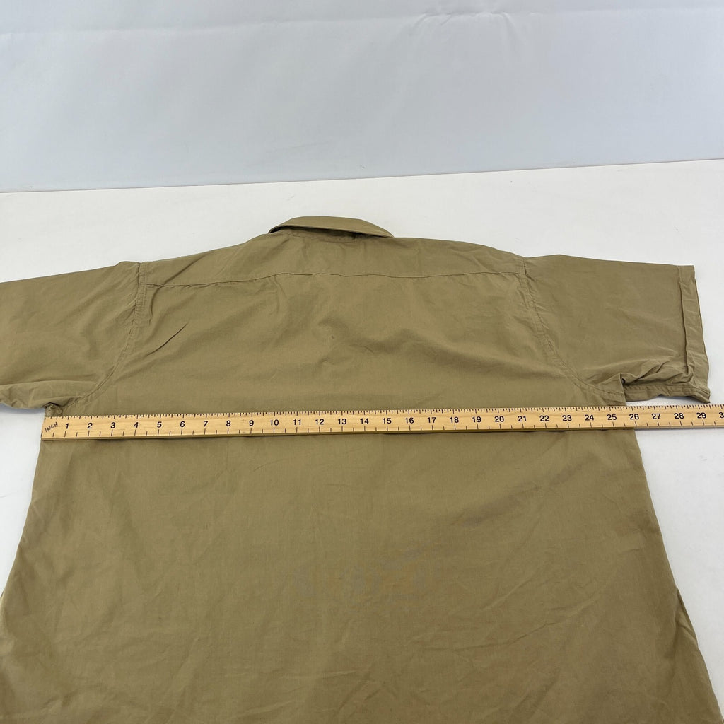 Vintage Elbeco Reeves Khaki Sanforized Poplin Workwear Shirt US Military XL