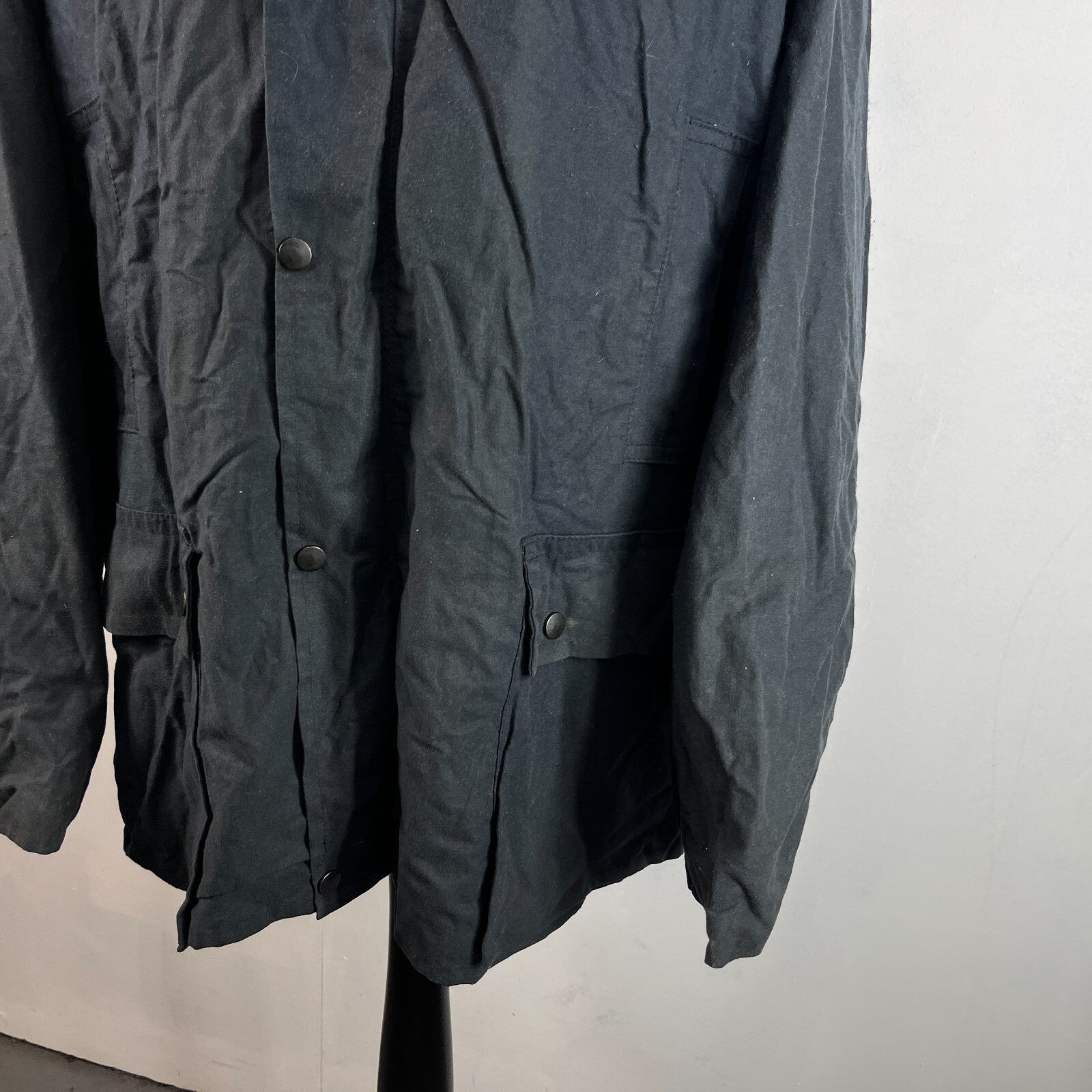 Jurgen Loesdau Wax Jacket in Black Waxed Cotton size 2XL