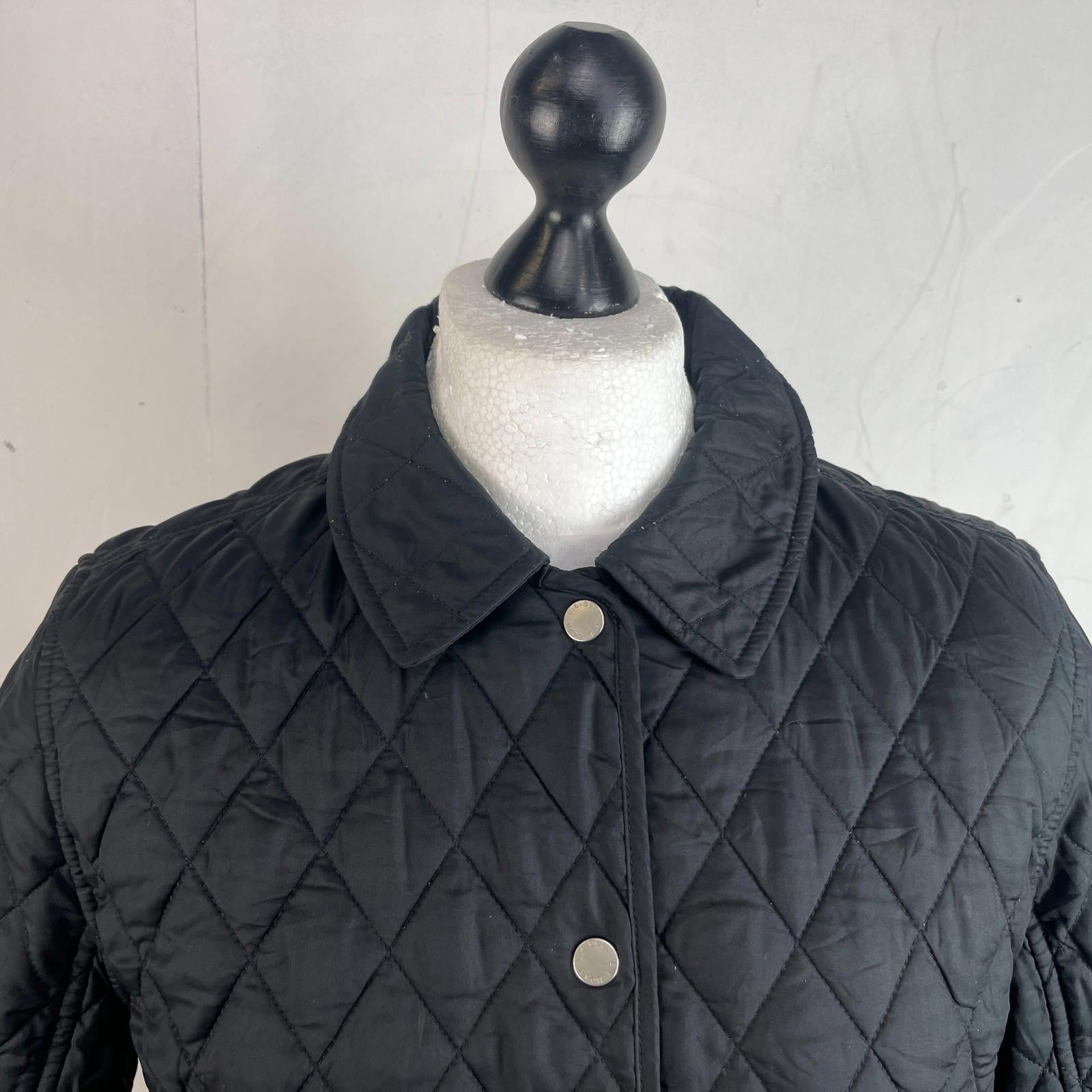 L.L Bean Women's Quilted Jacket size Large in Black Argyll
