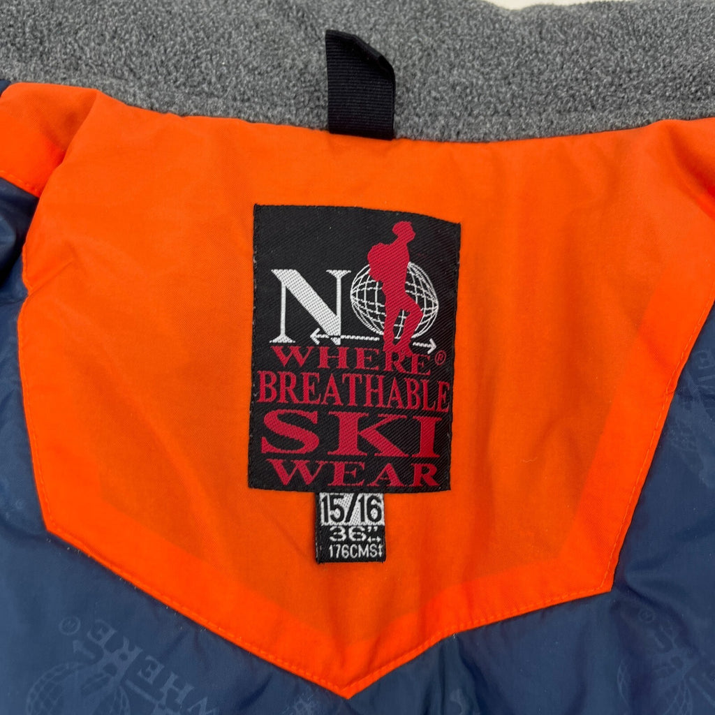 Vintage No Where Recco Ski Coat Jacket Orange/Blue Women's US 15/16 UK 18/20