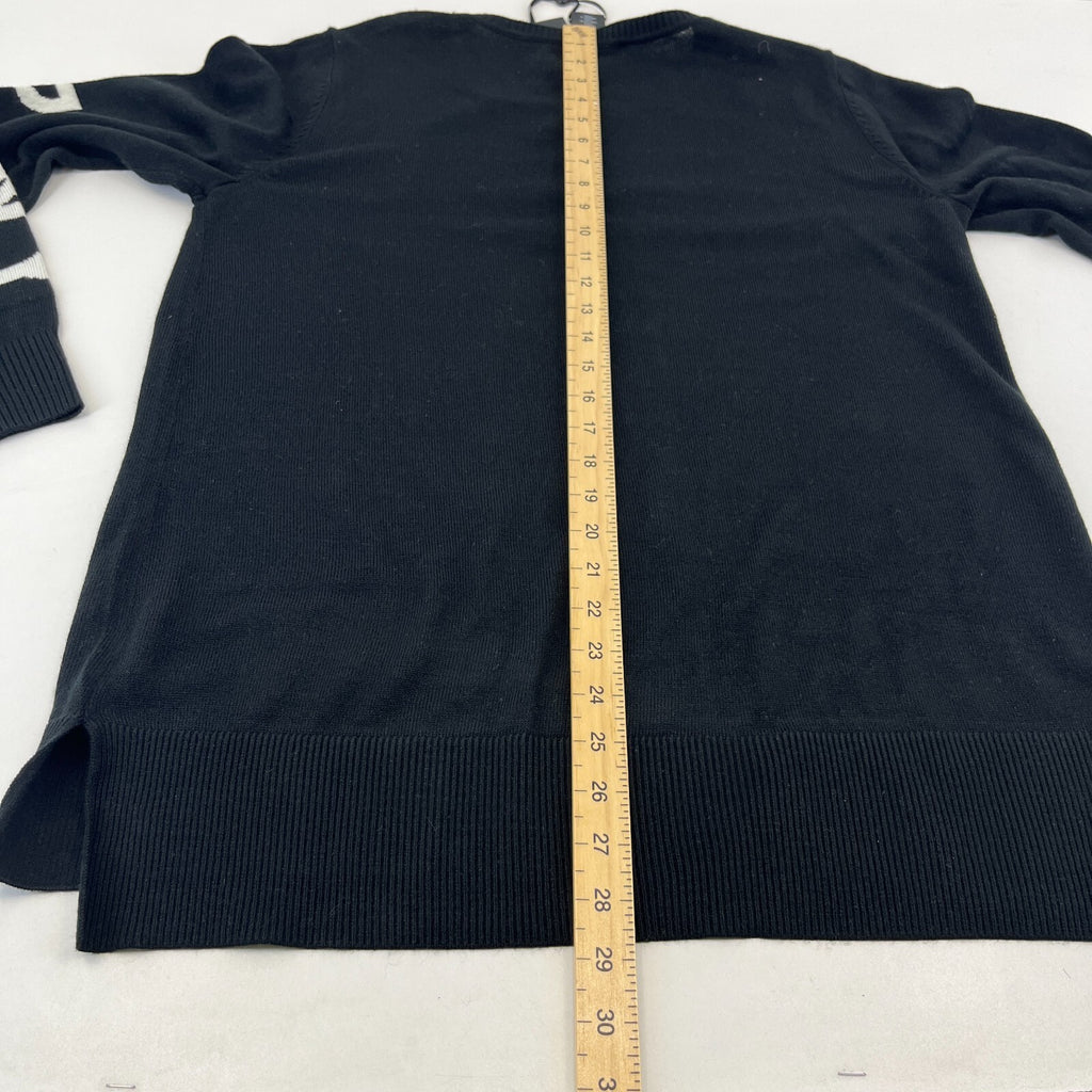 DKNY Women's Tight Knit Jumper Sweater size Large in Black with Spellout