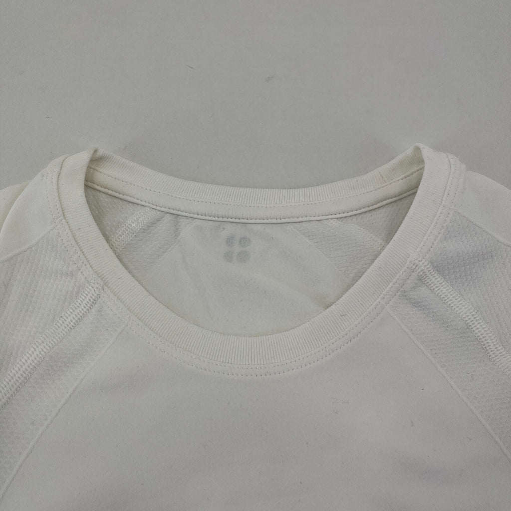 Sweaty Betty Athlete Seamless Cropped T-Shirt White UK XS Near Mint - Gym Yoga