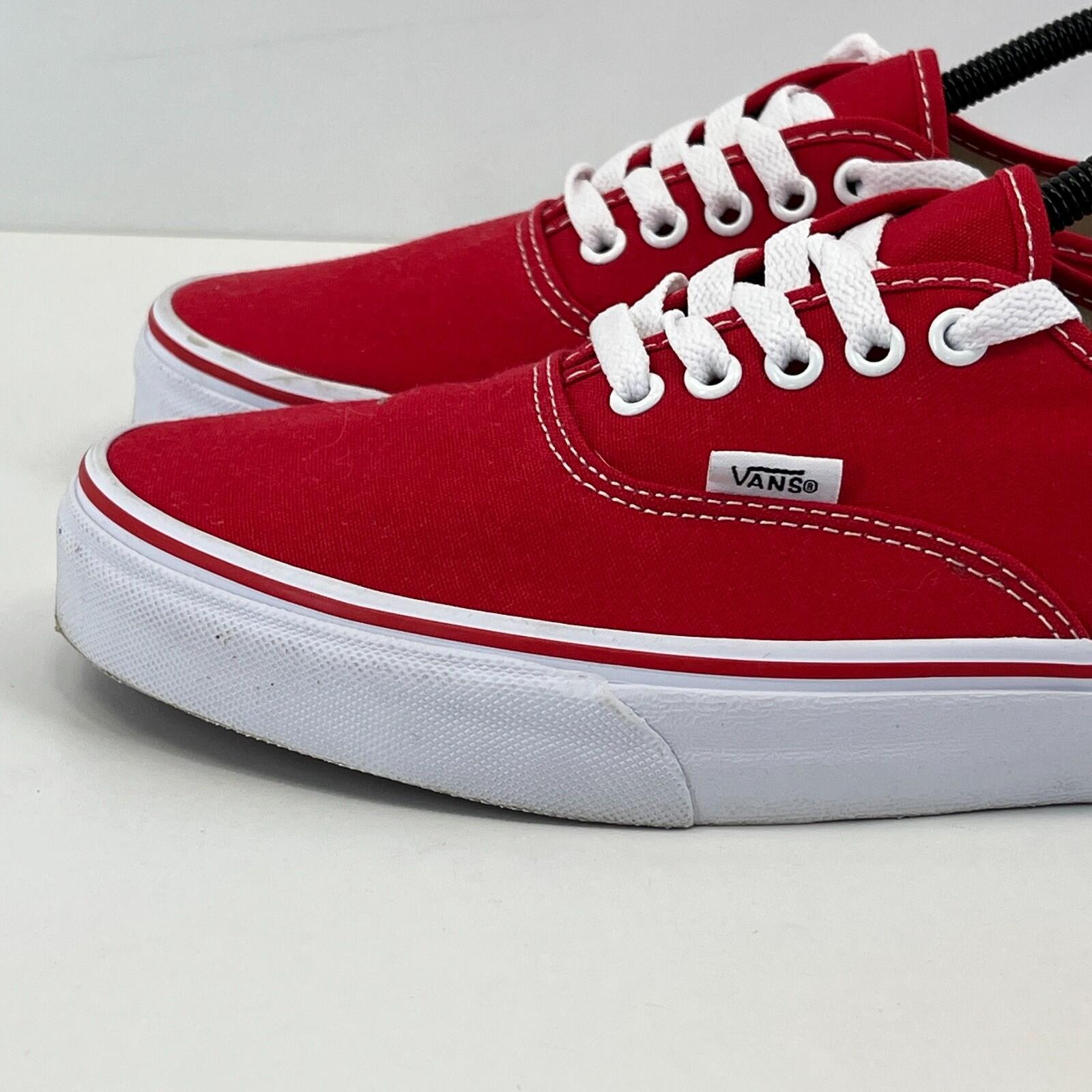 Vans Authentic Lo Skate Trainers Shoes Red Men's size UK 9.5 / EU 44 - Near Mint