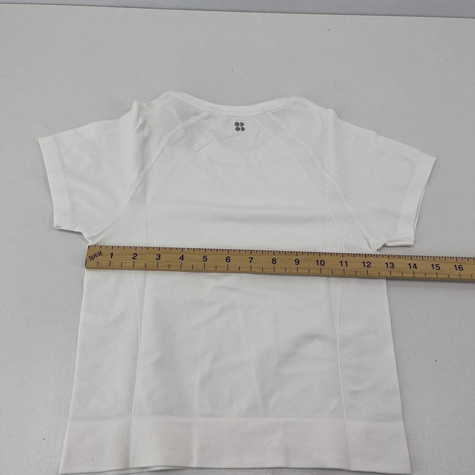 Sweaty Betty Athlete Seamless Cropped T-Shirt White UK XS Near Mint - Gym Yoga