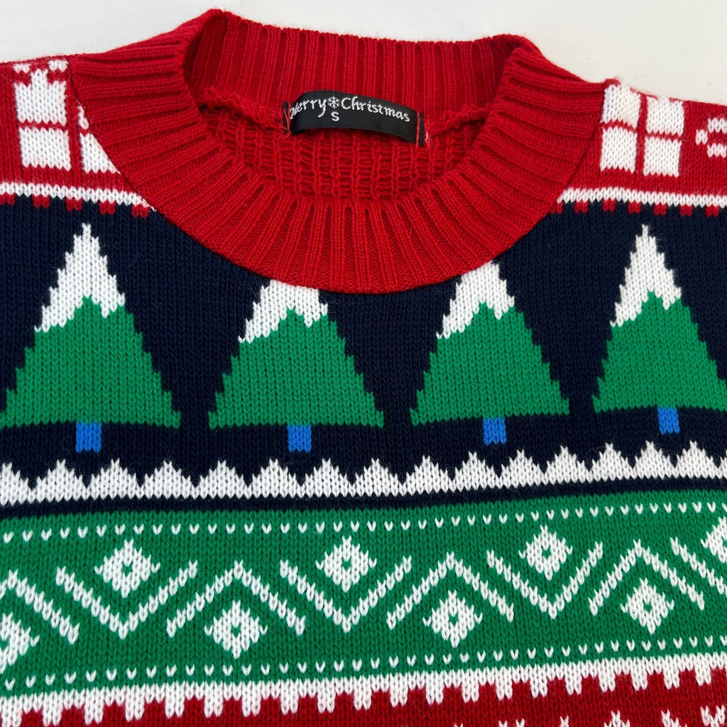 Colourful Christmas Jumper Santa & Reindeers Men's/Unisex size Small