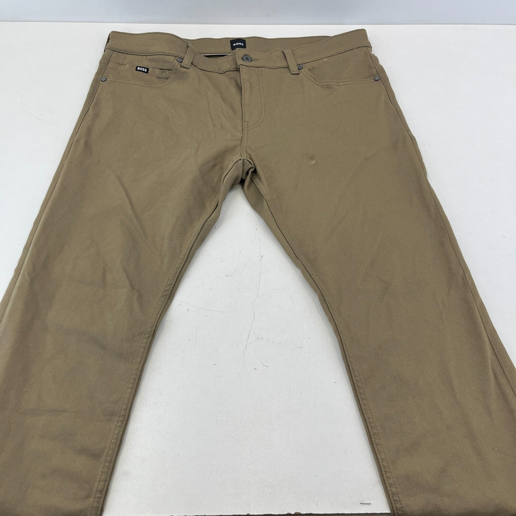 Hugo Boss Delaware Men's Jeans Slim Tapered W36" L32" Tan Brown Stretch